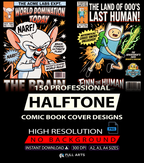 150 Designs de Heróis em Quadrinhos em Halftone