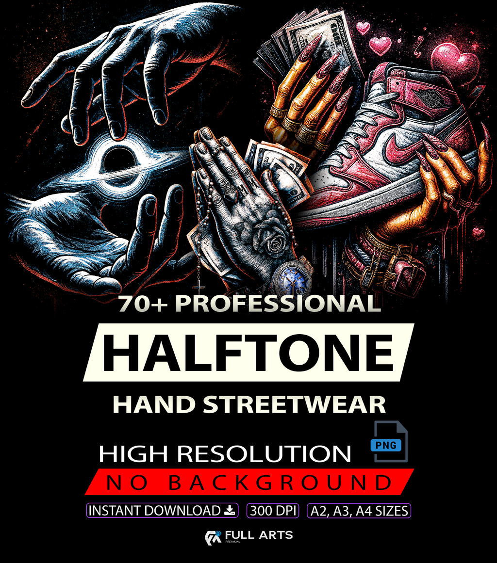 Streetwear Hand 70+ Halftone Designs