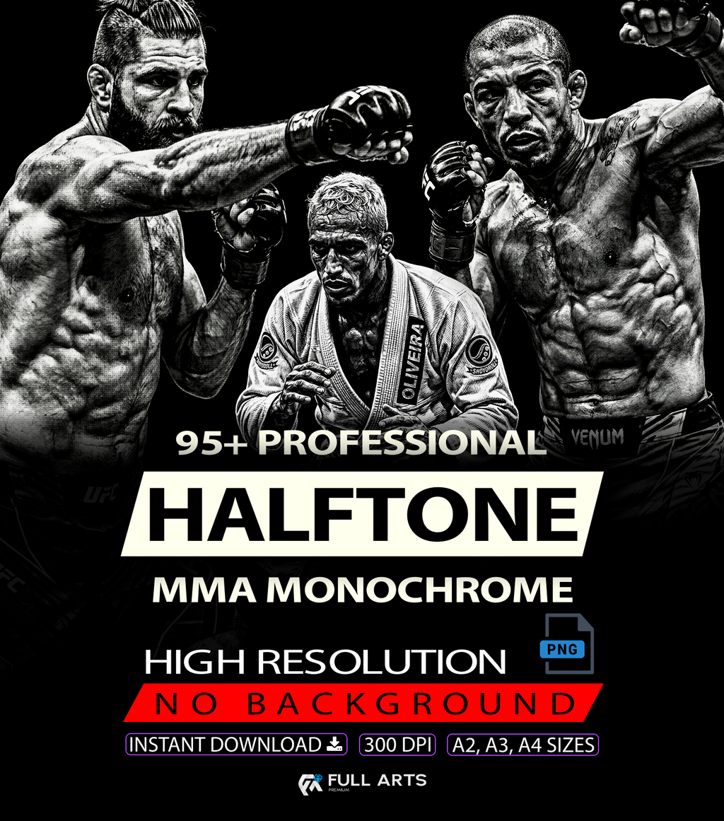 Pacote de mais de 95 Designs Monocromáticos de Retícula de MMA