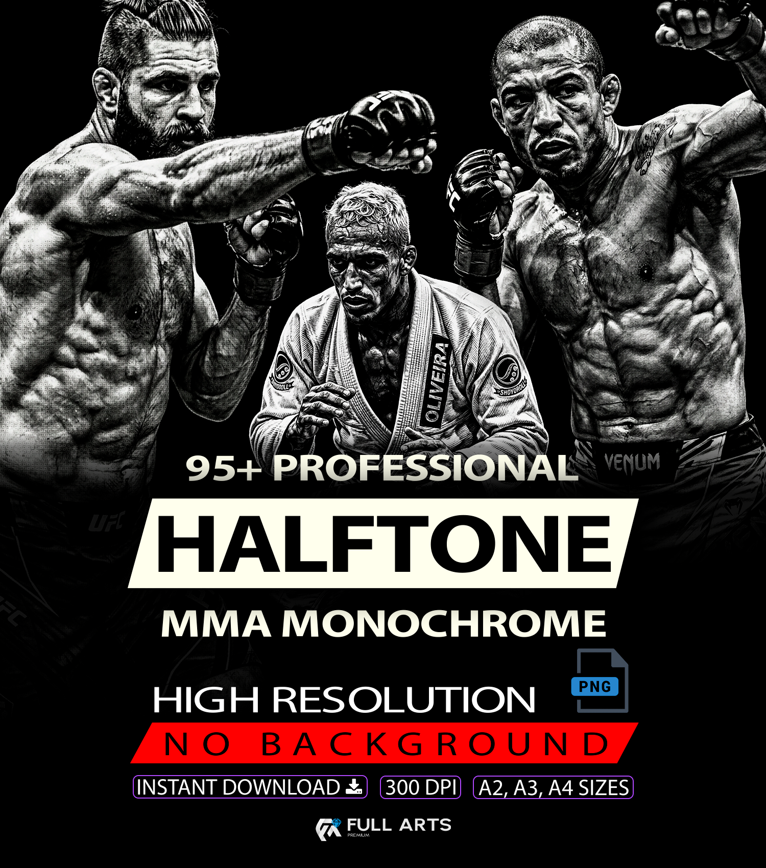 Pacote de mais de 95 Designs Monocromáticos de Retícula de MMA