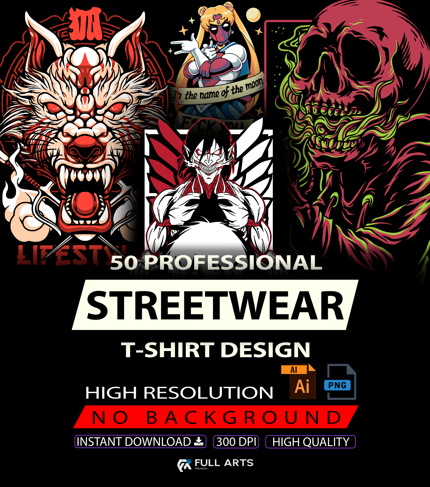 Streetwear Pack VOL.1 PNG + .AI Files