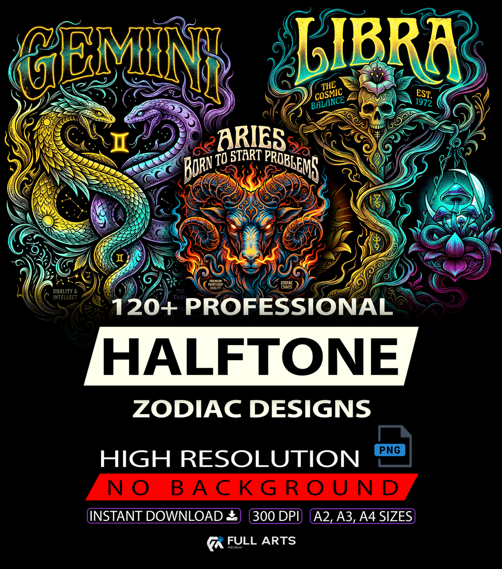 Zodiac Pack 120+ Halftone Designs