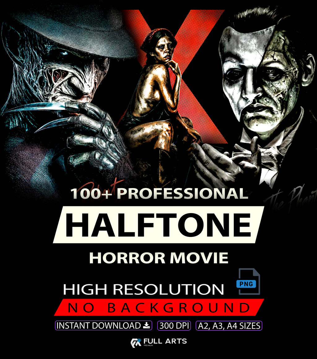 Horror Movie Pack 100+ Halftone Designs