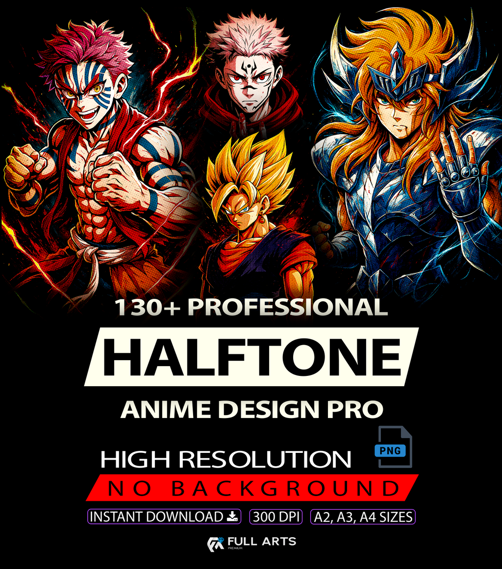 Pack 130+ Halftone Anime Designs
