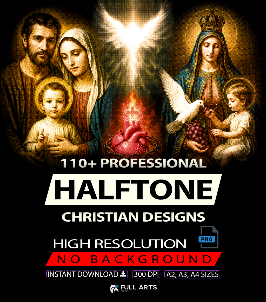 Pack 110+ Halftone Christian Designs