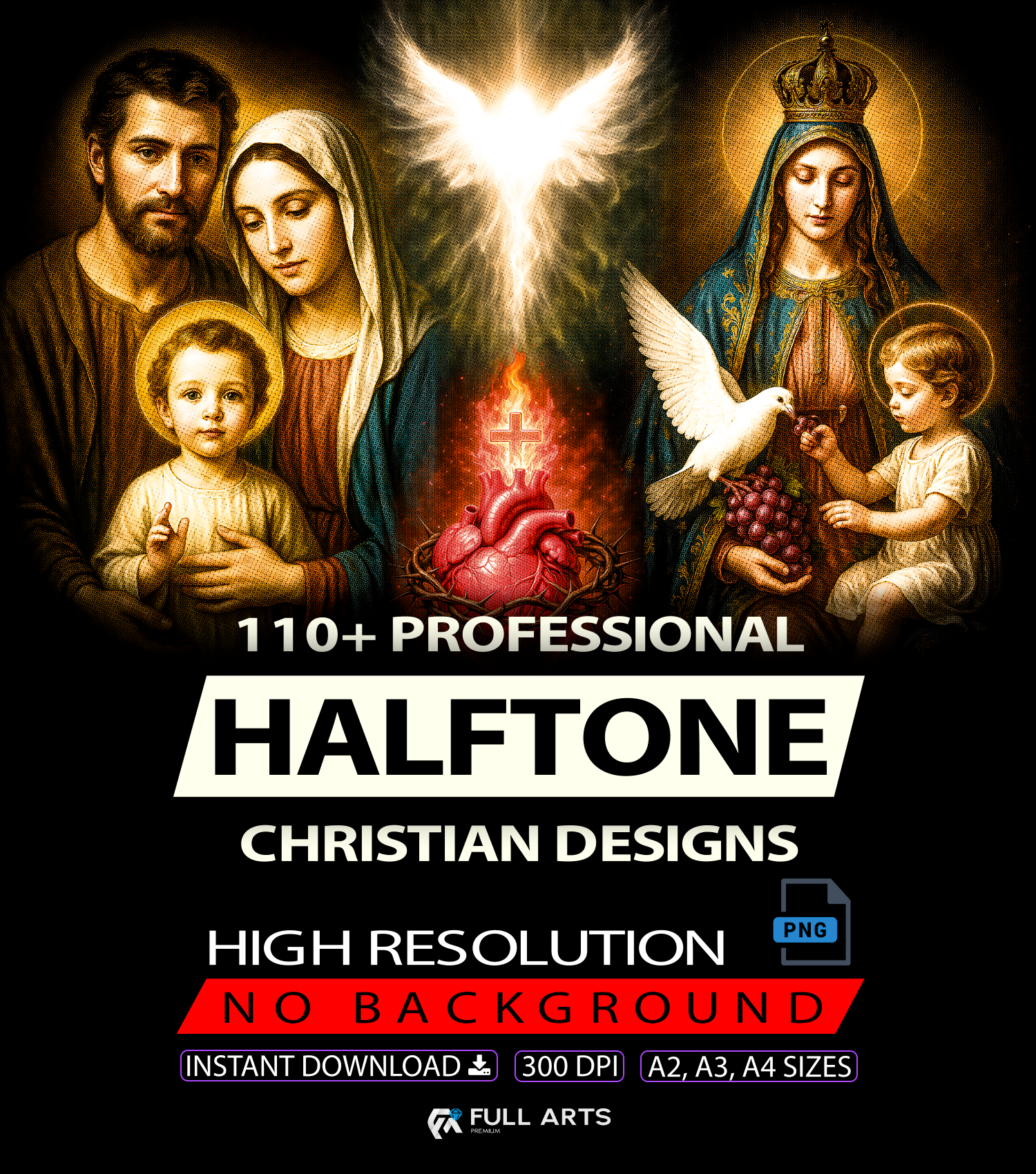 Pack 110+ Halftone Christian Designs