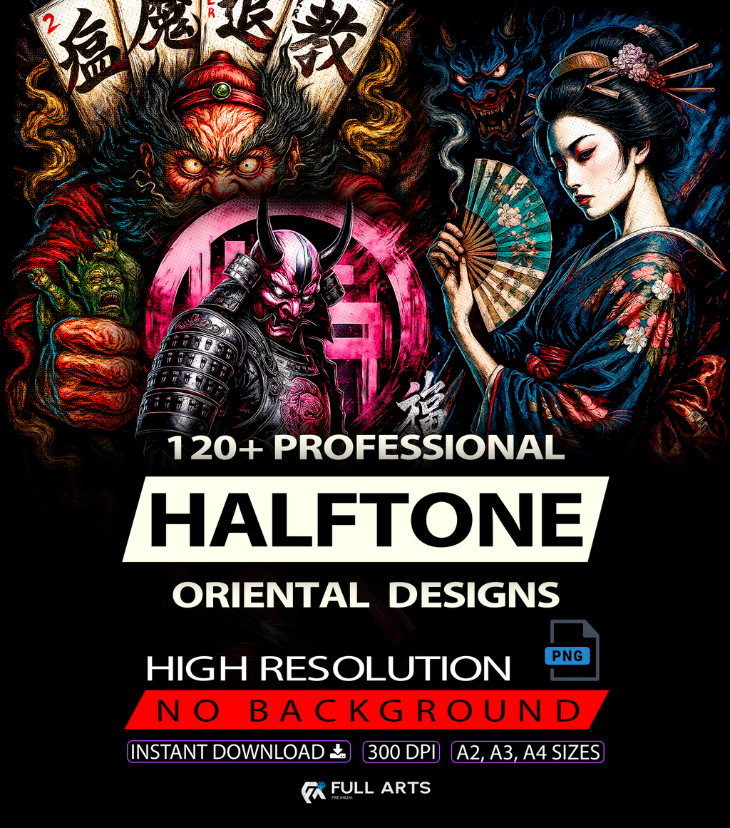 Pack 120+ Halftone Oriental Designs