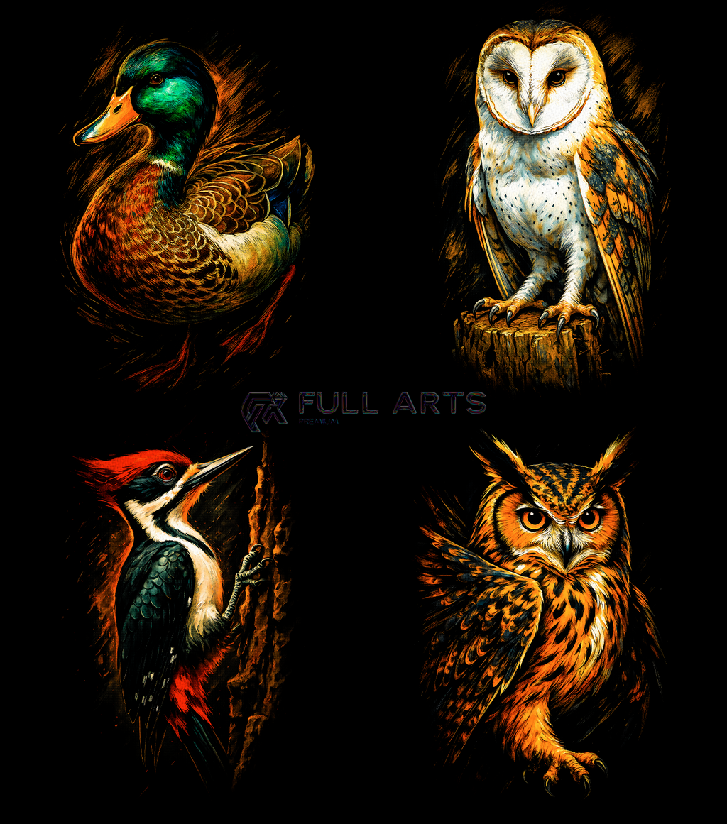 Pack 110+ Halftone Bird Designs