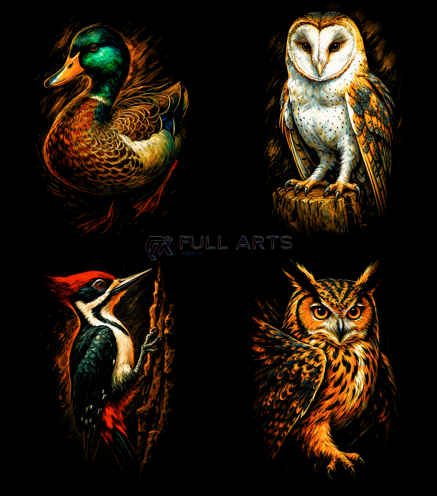 Pack 110+ Halftone Bird Designs