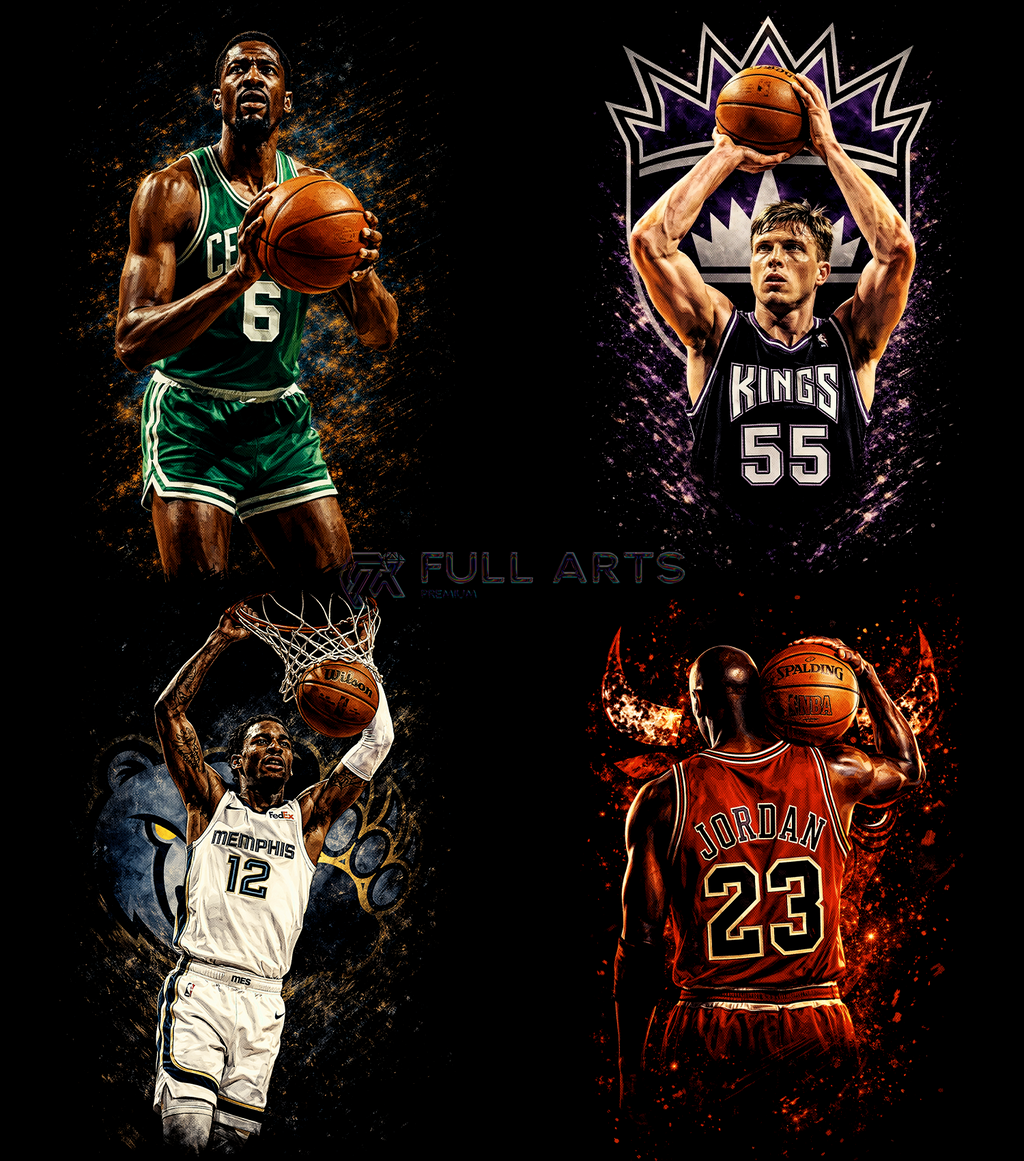 Pacote com mais de 75 Designs Halftone de Lendas da NBA