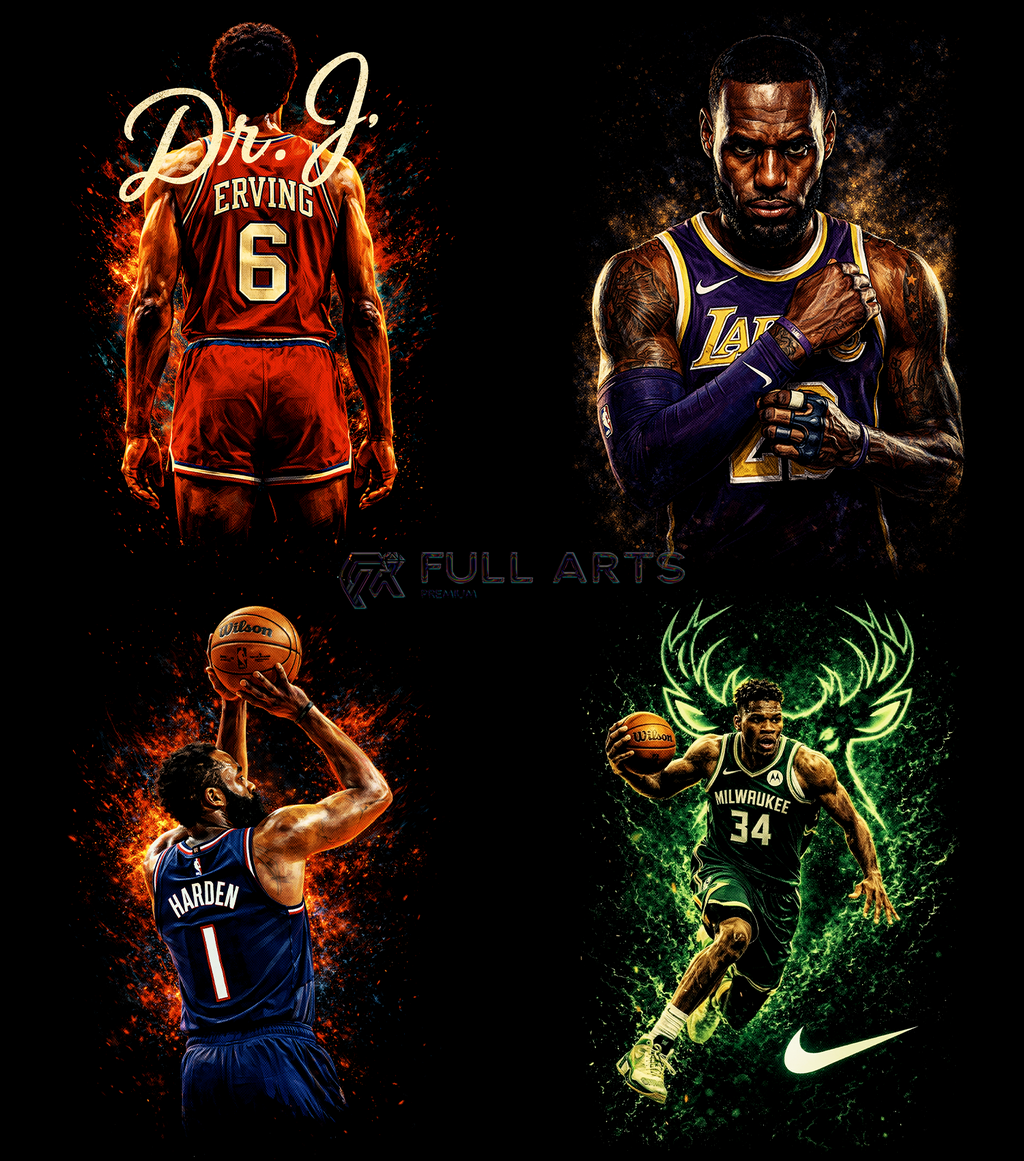 Pacote com mais de 75 Designs Halftone de Lendas da NBA