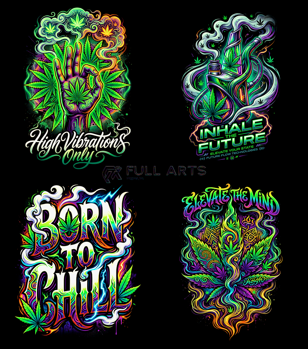 Pack 120+ Halftone Cannabis Designs