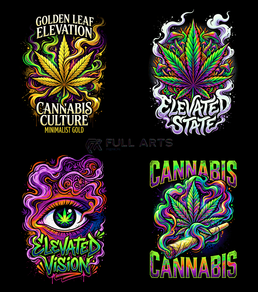 Pack 120+ Halftone Cannabis Designs