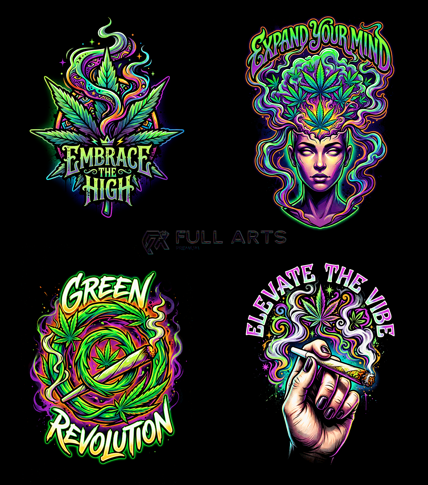 Pack 120+ Halftone Cannabis Designs
