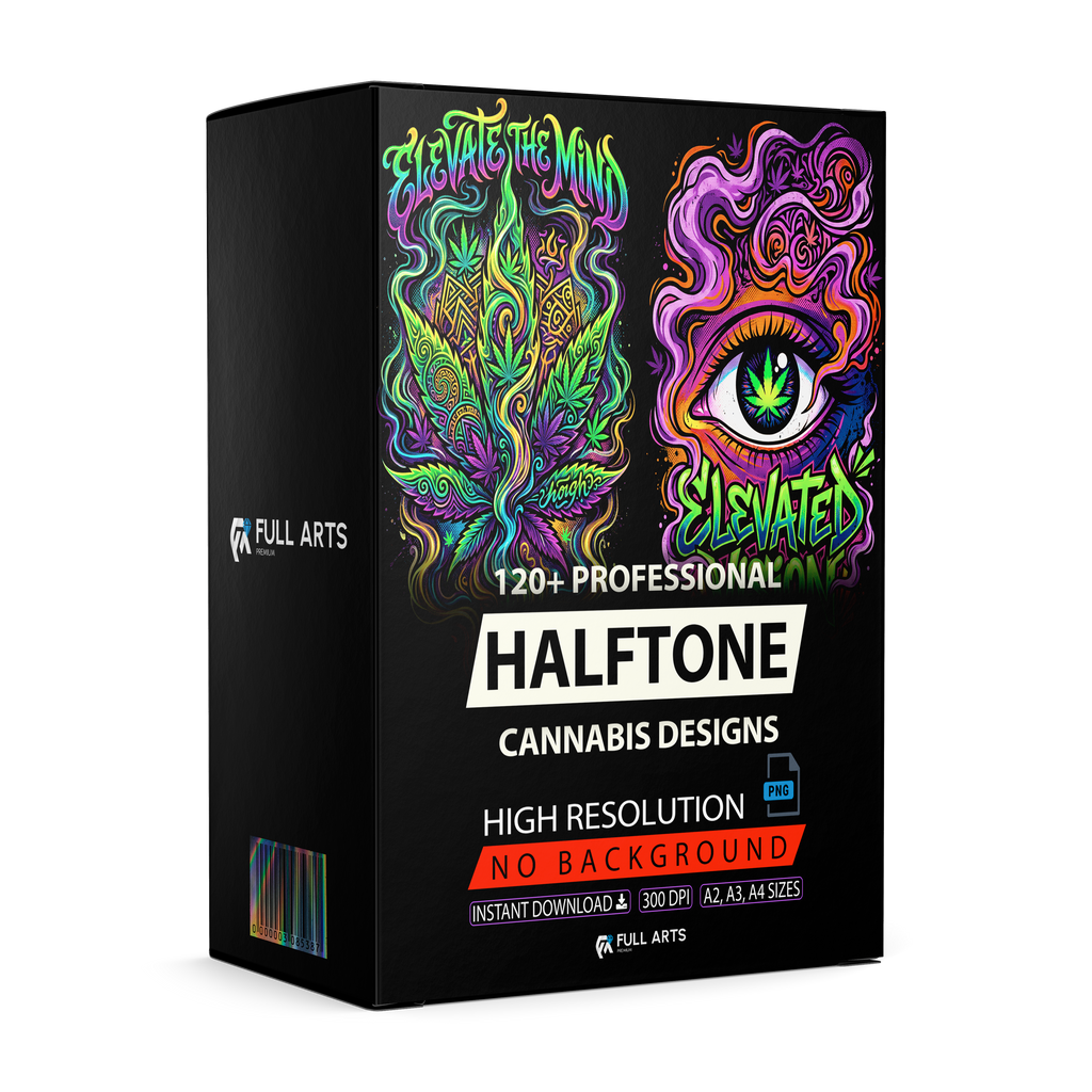 Pack 120+ Halftone Cannabis Designs