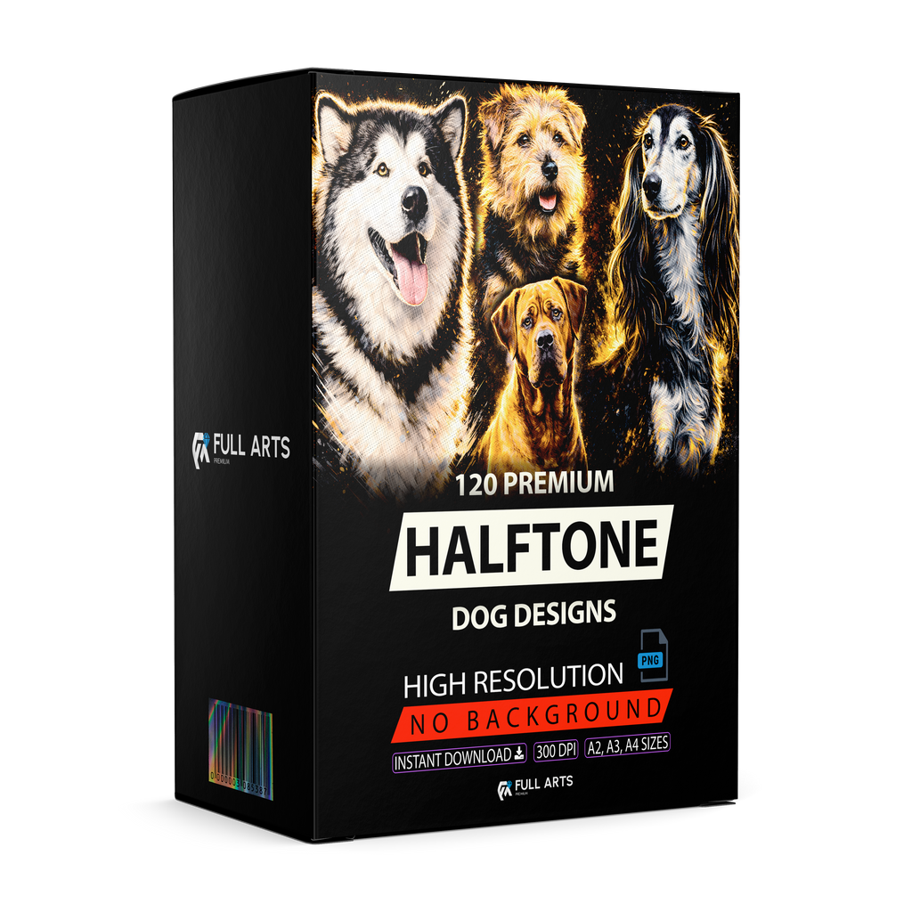 Pack 120 Halftone Dog Designs