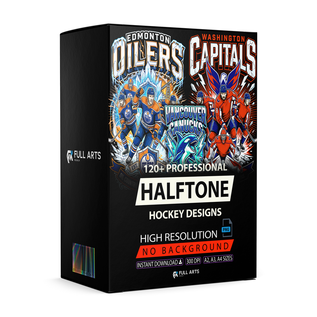 120 Hockey Bootleg Halftone Designs