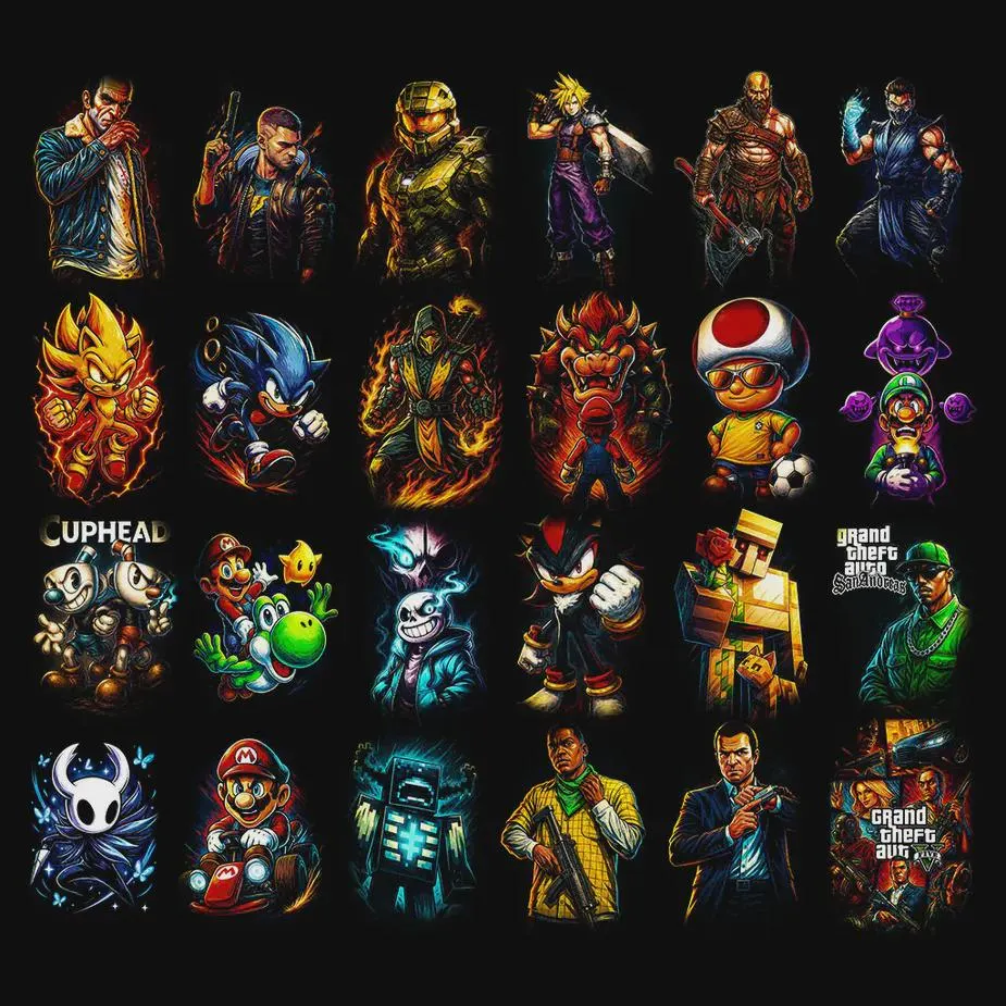 Pacote com mais de 145 designs de jogos em meio-tom