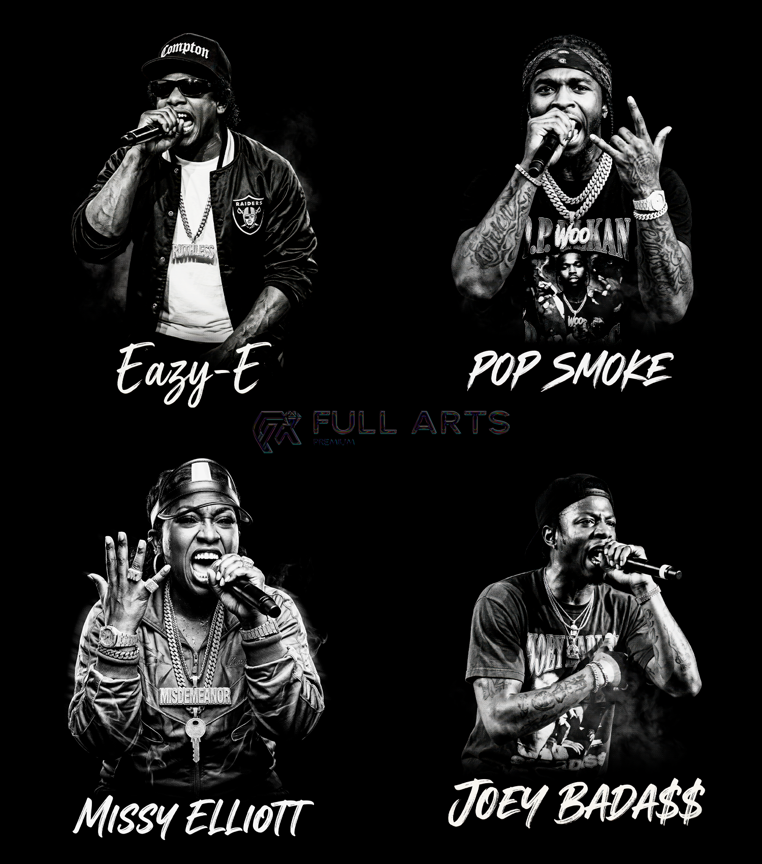 120+ Hip-Hop Monocromático em Halftone 