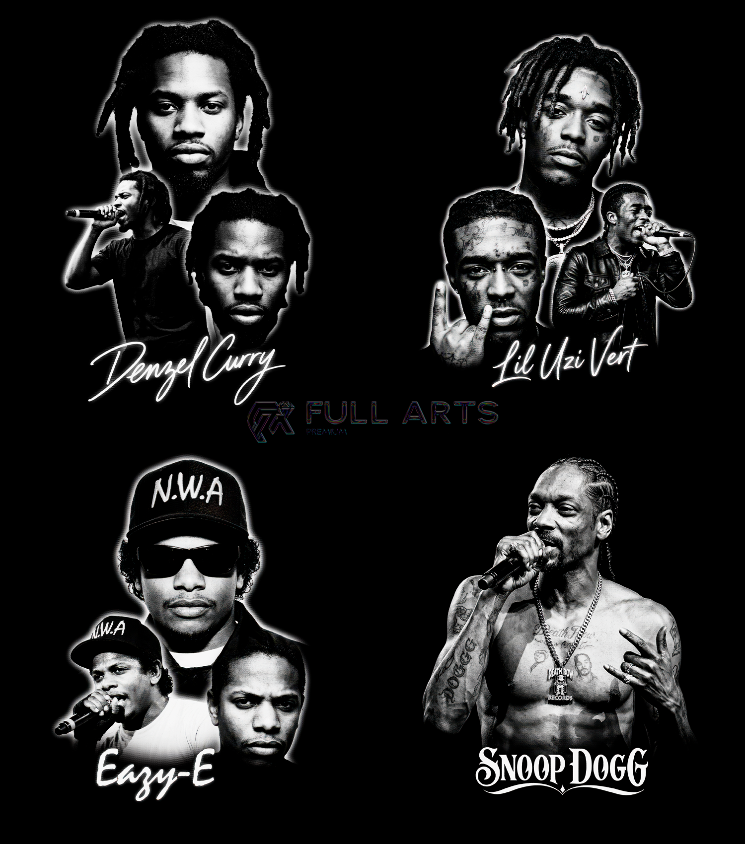 120+ Hip-Hop Monocromático em Halftone 