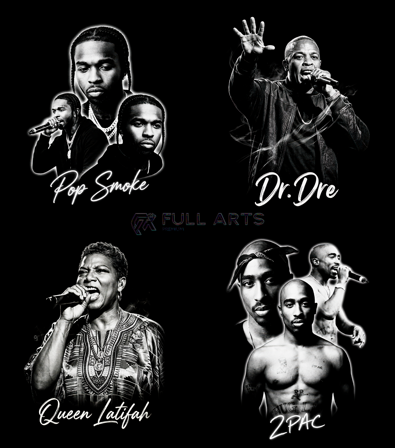 120+ Hip-Hop Monocromático em Halftone 