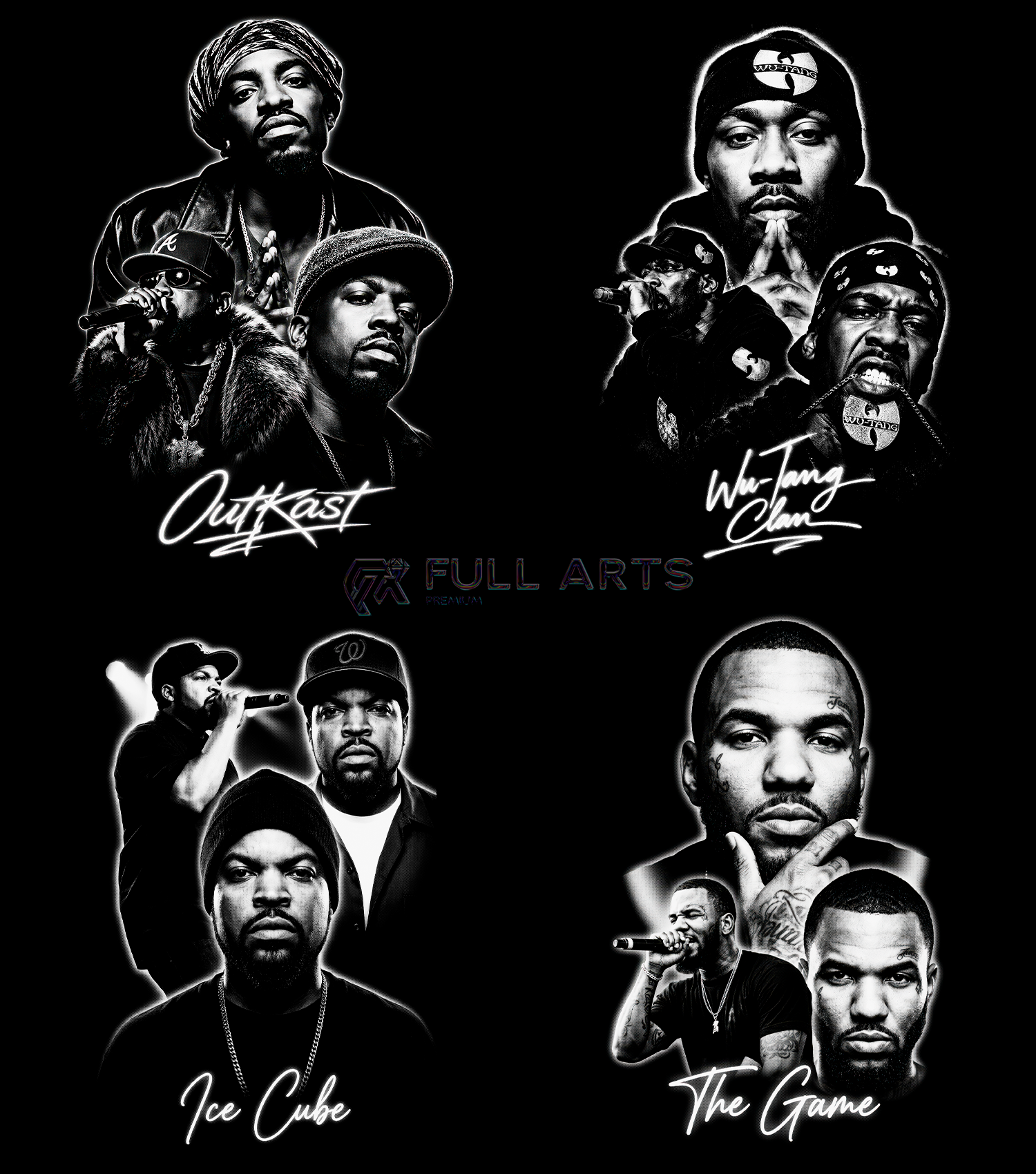 120+ Hip-Hop Monocromático em Halftone 