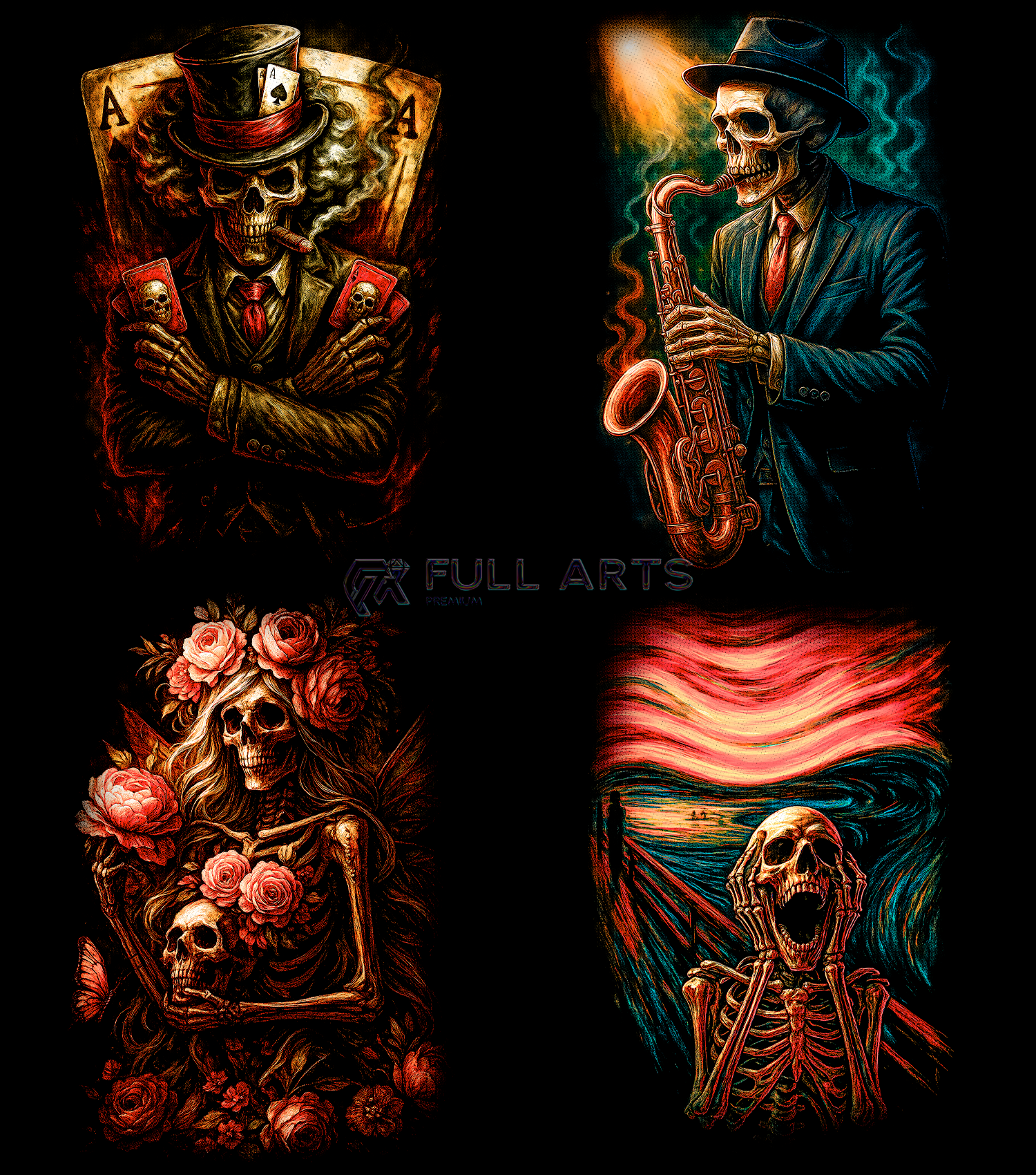 Pack 120+ Halftone Skull Designs