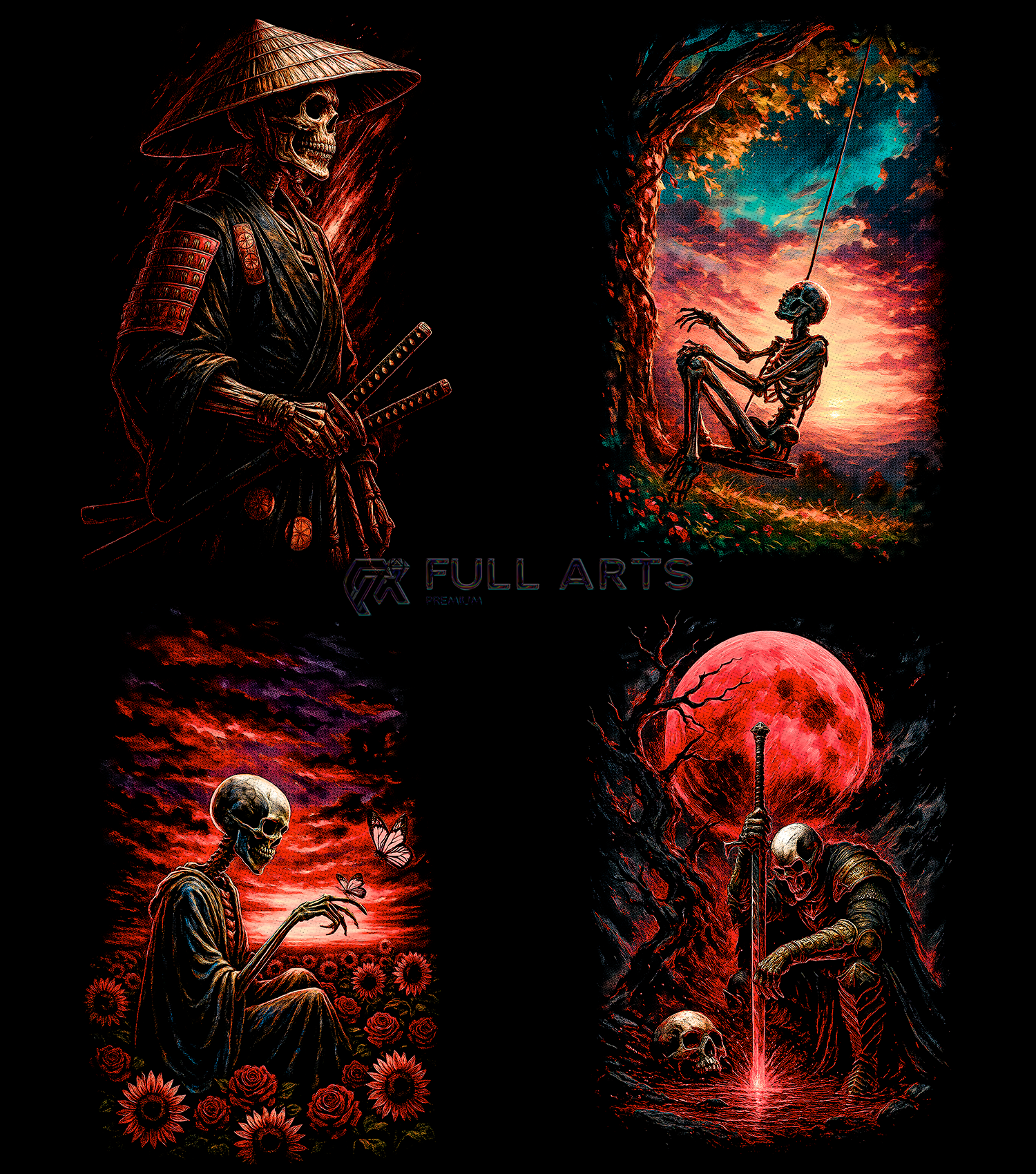 Pack 120+ Halftone Skull Designs
