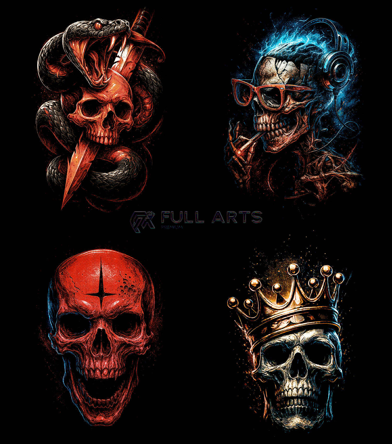 Skull Pack VOL.2 90+ Halftone Designs